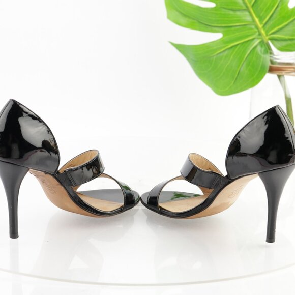 MIchael Kors Womens Sandals Size 7 Black Patent Strappy D'Orsay Heel Dress Shoes - Picture 6 of 12